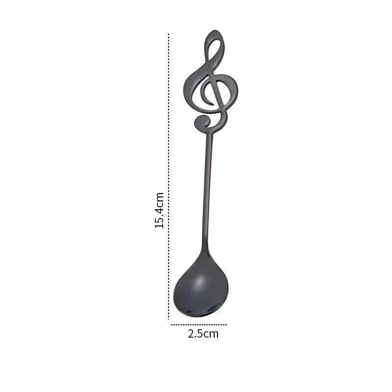 New 10pcs 304 Stainless Steel Musical Notes Coffee Spoon Stirring Cup Spoon Music Stick Ice Cream Gift Spoon Kitchen Accessorie
