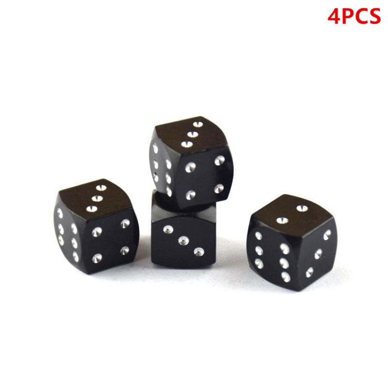 4Pcs Aluminum Alloy Tire Valve Caps Dice Wheel Stem Tyre Tire Wheel Stem Air Valve Dust Cover For Car Truck Motorcycle Bike