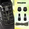 1Pair Press Lock Buckle Lazy Shoe Laces Elastic Round Shoelaces with For Kids Adults Suitable for A Variety of Shoes