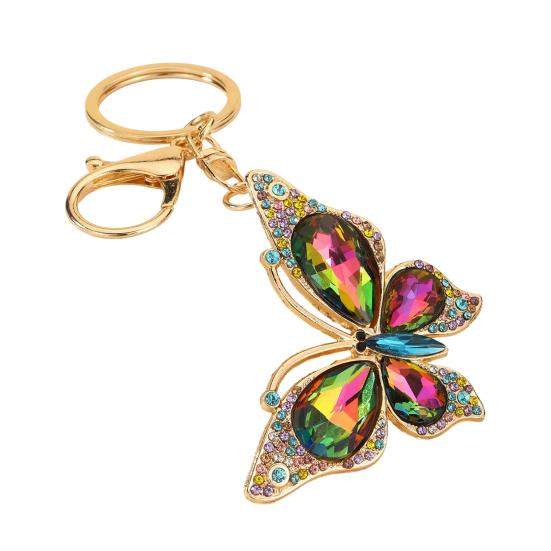 Light Luxury Butterfly Keychain Crystal Pendant Rhinestone Butterfly Keychain Colorful Diamond Butterfly Pendant Sparkling Bag Charm Gift
