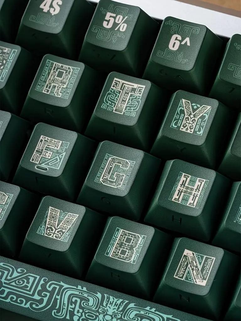 130-Key Keycaps - Chinese Style - Bronze Theme -PBT Material -OEM Side Engraving - Suitable For Mechanical Keyboards