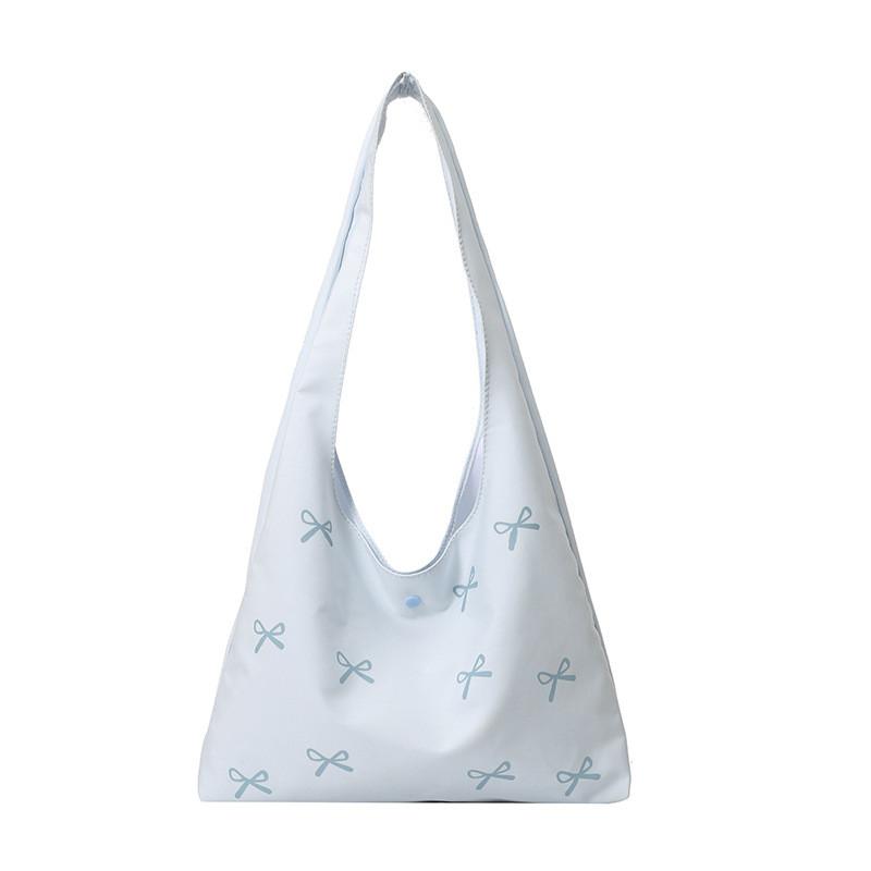 Canvas Tote Bag With Butterfly Knot Print For Daily School And Commuting Use