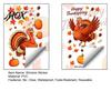 Removable Glass Art Decals Thanksgiving Static Window Clings, Cartoon Double Turkey Pumpkin Maple Leaf No?Glue Autumn Decals, Waterproof Stickers