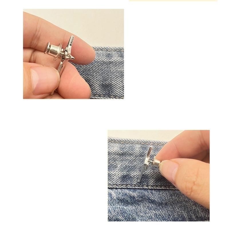Detachable Fashion Shaped Jean Button Clasps Waist Extender Pin Jean Button, No Sewing Required, Fit Instant Jean Button