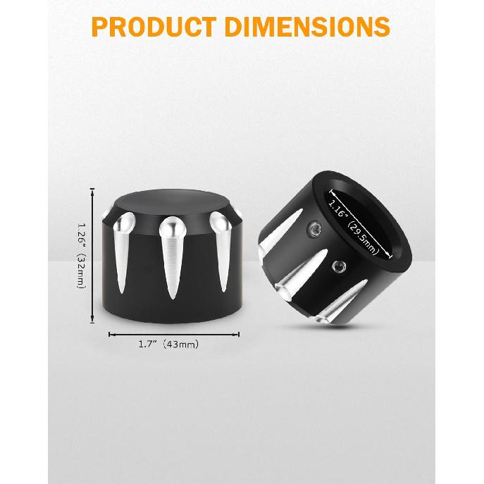 PBYMT Black Front Axle Nut Cover Cap CNC Aluminum Compatible For Harley Davidson Touring Road King Street Glide Electra Glide Softail Sportster Iron