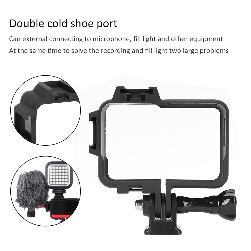 Plastic Black Anti Vibration Sports Camera Multifunction Cold Shoe Port Extension Protection Frame for Insta360 ONE R