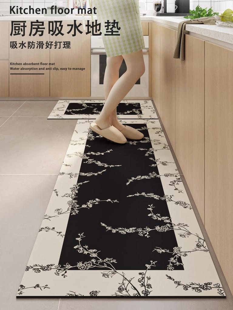 Diatom Mud Floor Mat For Kitchen, Non-Slip And Oil-Proof Foot Mat For Household Wiping, Leave-In Absorbent Carpet Can Be