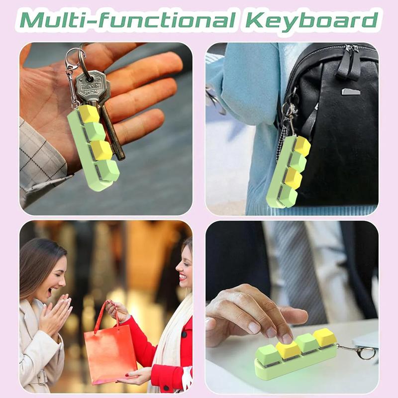 Portachiavi Tastiera LED Giocattoli Fidget Clicker di Cristallo Giocattolo Sensoriale Per Alleviare lo Stress Portachiavi Tastiera Gadget Fidget Per Adulti Bambini