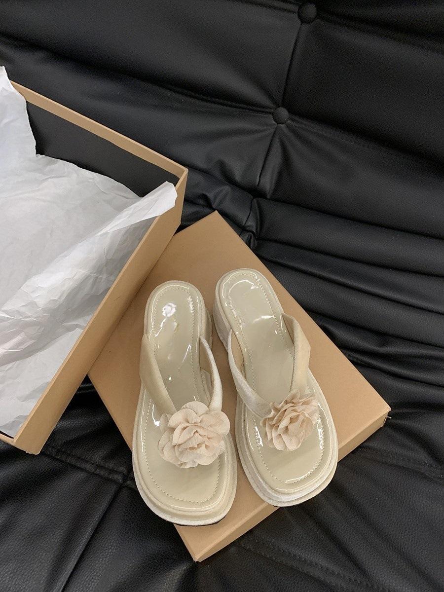 

Толстоподошвенные увеличивающие рост шлепанцы женская обувь модные сандалии сандалии с перемычкой для пальцев 39