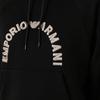 Emporio Armani Loose Letter Print Hooded Long Sleeve Sweatshirt Men tops Black 6R1ME9-1JWPZ-00C5