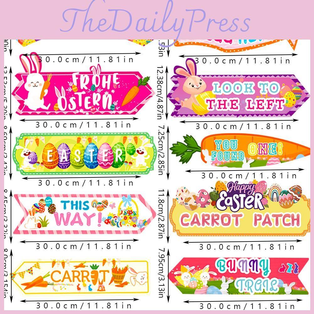 Easter Radish Rabbit Lawn Paper Road Sign For Daily Party Decorative Supplies