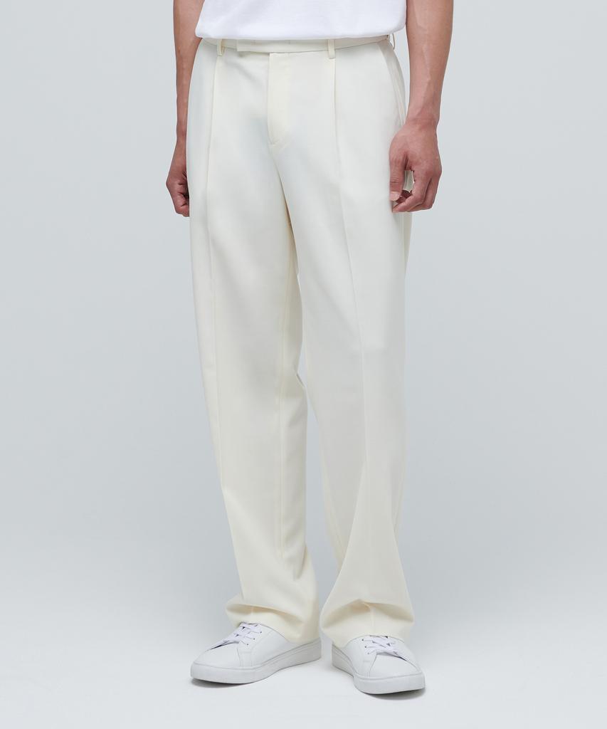 MUSINSA STANDARD Lightweight Wide Hidden Banding Slacks [Cream]
