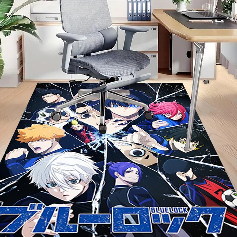 Blue Lock Anime Soccer Theme Carpet For Playroom Bedroom Living Room Sofa Home Decor Kids Game Area Rug Nonslip Floor Mat