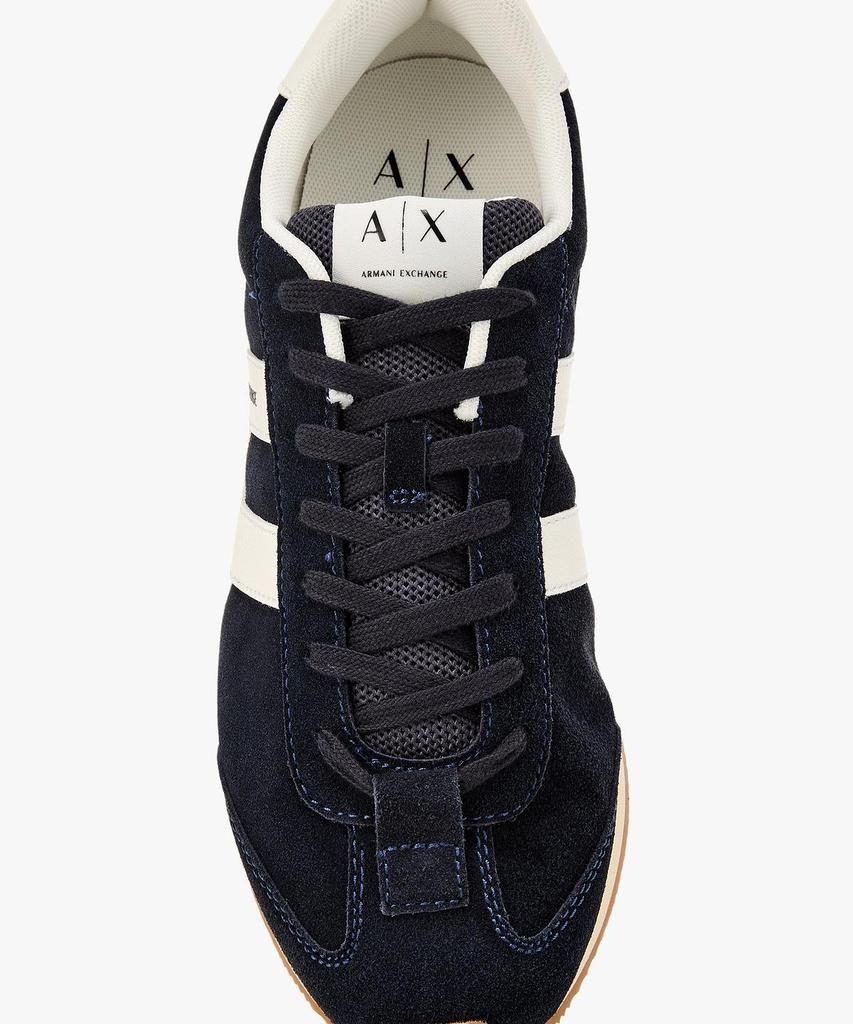 Armani Exchange Men'S Logo Patch Suede Sneakers _Dark Navy_A416175006