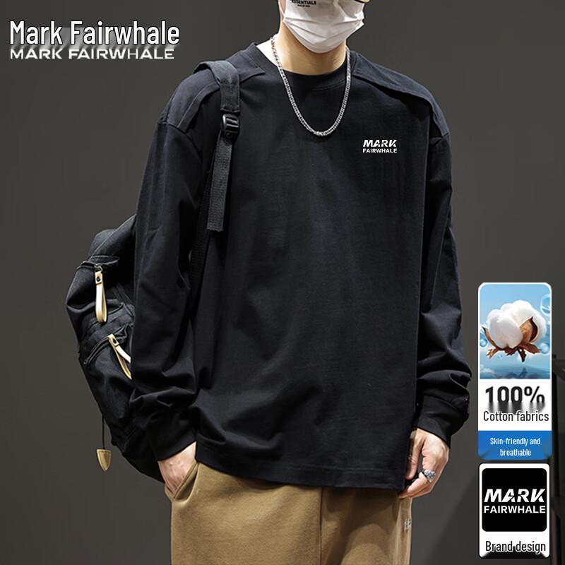 MARK FAIRWHALE Men's Pure Cotton Long Sleeve T-Shirt