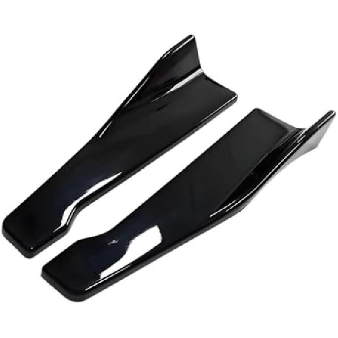Universal Rear Diffuser Car Spoiler, Rear Bumper Lip Body Spoilers Black Lip Side Skirt Spoiler Splitter Wrap Angle Protector Exterior Decoration Smooth Black 1