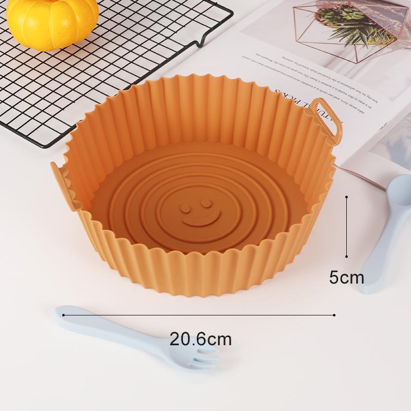 22cm Air Fryers Oven Baking Tray Fried Chicken Basket Mat AirFryer Silicone Pot Square Replacemen Grill Pan Accessories Tool