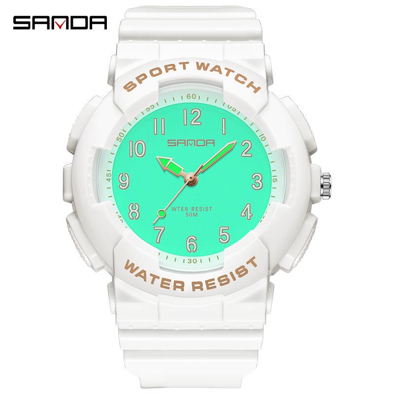 Sanda Cross-border Watches for Men, Women, and Teens - Fresh Style, Sporty Waterproof Electronic Quartz Watches, Fashionable for Students