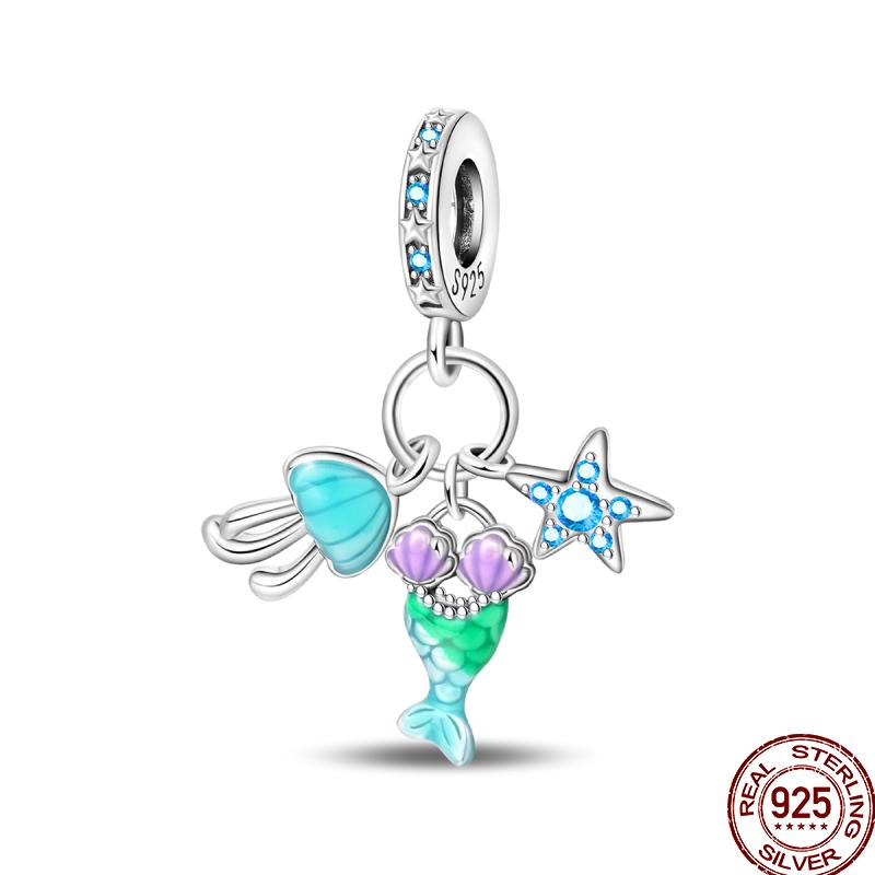 Copper Beach Ocean Vacation Drink Starfish Charm Beads Suitable Fit Pan Original Bracelet Diy Holiday Jewelry Gift