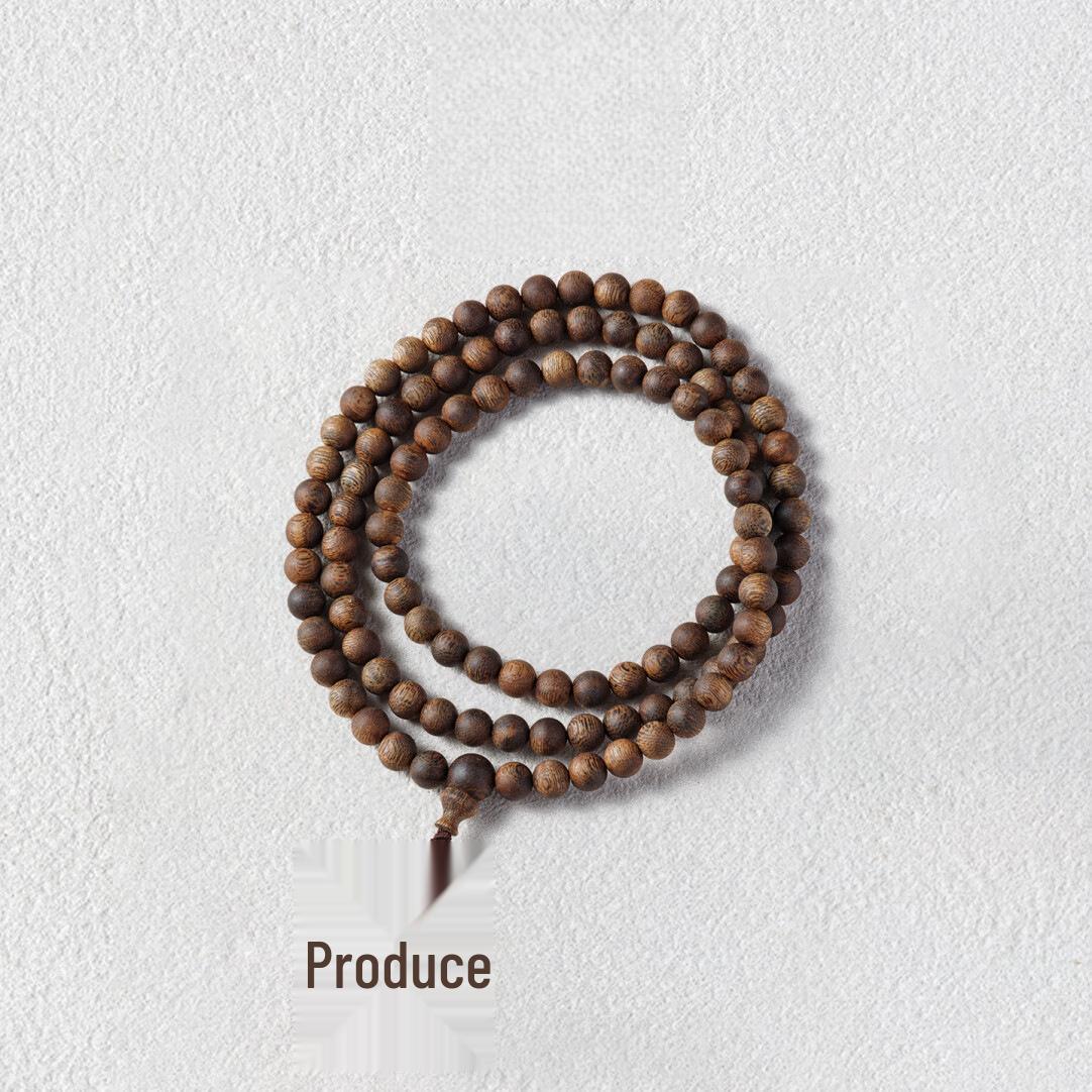 Cultural Temple Agarwood Bracelet - Hainan 6mm Beads (108 Count) 6mm