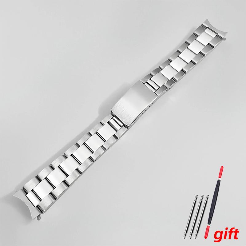 

19 мм Нержавеющая сталь Ремешок для Seiko No 5 Sxns80 Snxs79 Snxs77 Snxs73 SNXS75 Изогнутый Ремешок для часов Складная застежка мужские часы Аксессуары width 19mm