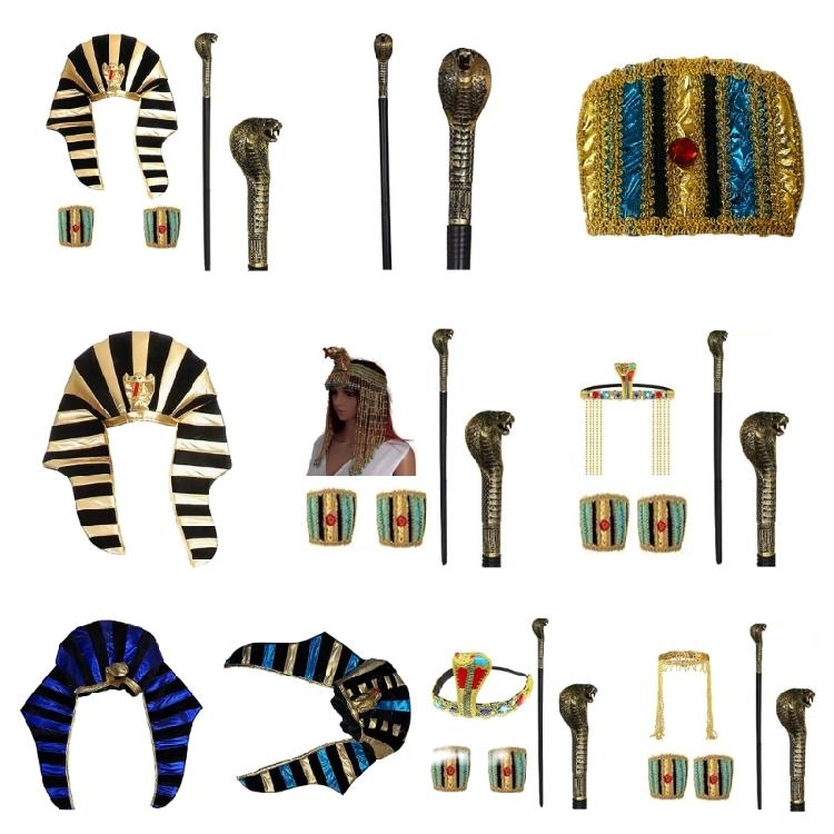 Pharaoh Hat Sceptres Hairband Cosplay Queen of Egypt for Halloween Cosplay