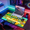 Custom Name Personalized Geometry Dash Pattern Mousepad, Laptop PC Desk Mat, Decorative Desk Mat for Home Keyboard Pad Gift