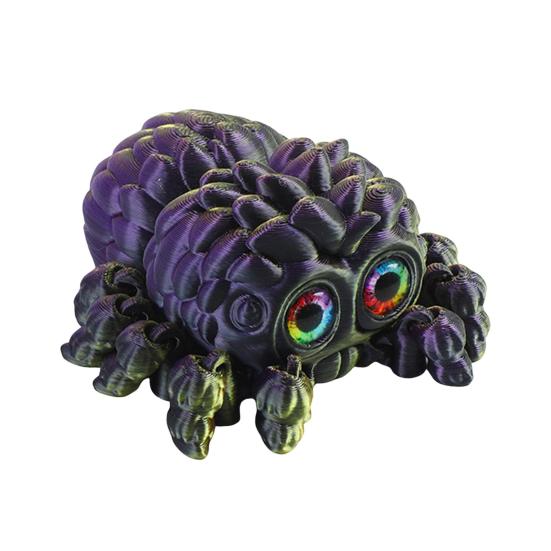 Halloween 3D Printed Spider Figurine Movable Joints Spider Figure Fidget Toy Articulated Spider Model Decoration Home Office Desktop Ornament