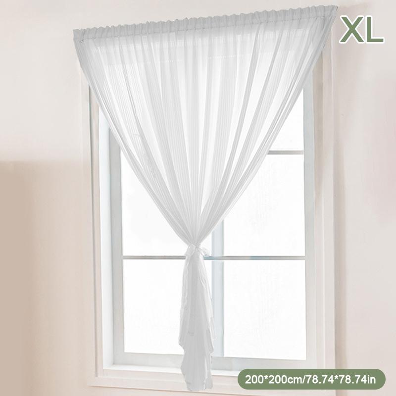 Adhesive Curtain No Punching Installation Balcony White Self-Adhesive Gauze Bedroom Bay Window Semi-Blackout Curtain