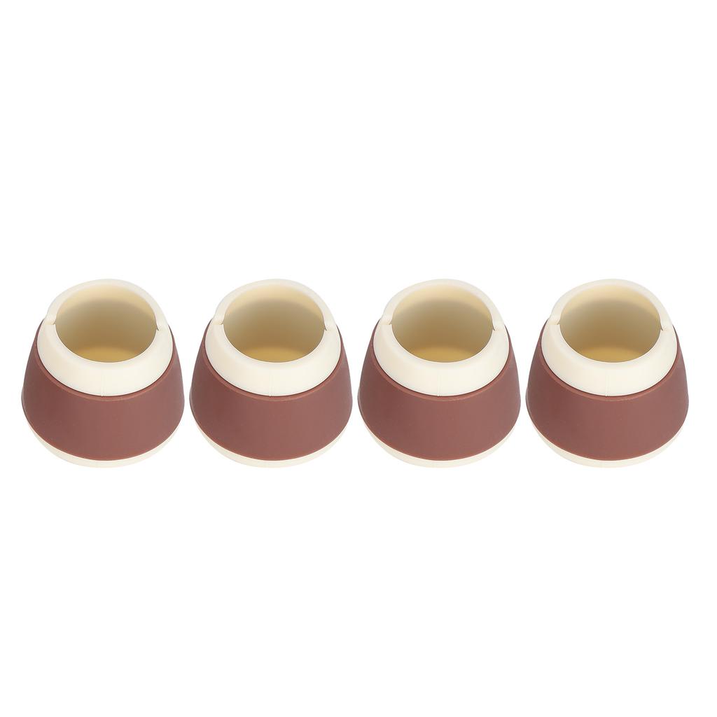 4Pcs Silikon Möbel Protektoren 3,3 x4x4cm Rutschfeste Runde Stuhl Tisch Fuß Abdeckungen Kappen(Kaffee )