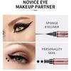 YANQINA Dual-Ended Eyeliner Stamp Pen - Waterproof Liquid Eyeliner with Star Heart Wing Seal 2 In 1 Eye Liner Pen Long Lasting Smudgeproof Eyeliner
