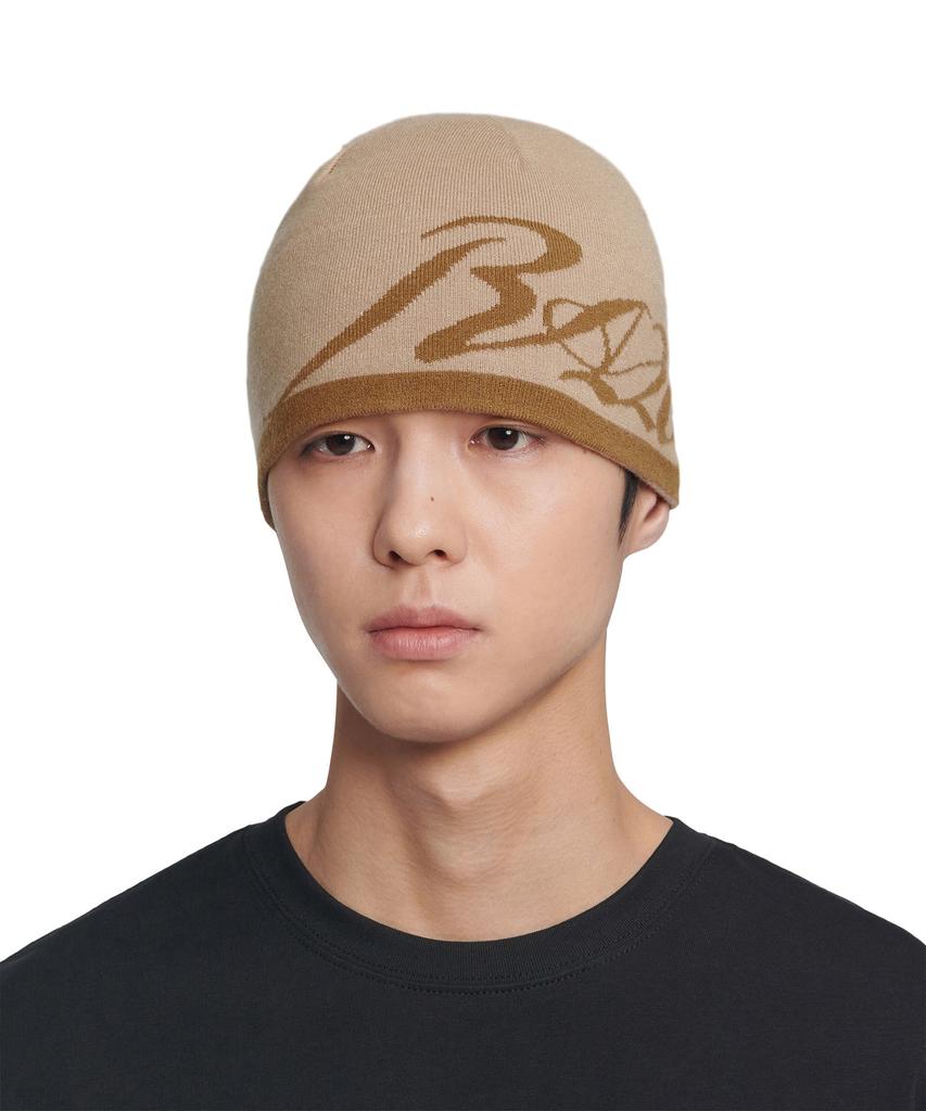 Nomaenyueol Raw Jacquard Beanie - Beige