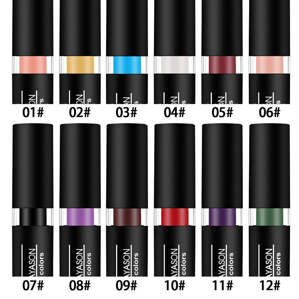 Vampire Olive Dunkles Lippenstift-Set: Weiß, Nude, Schwarz, Lila - Halloween Retro Kreatives Make-up