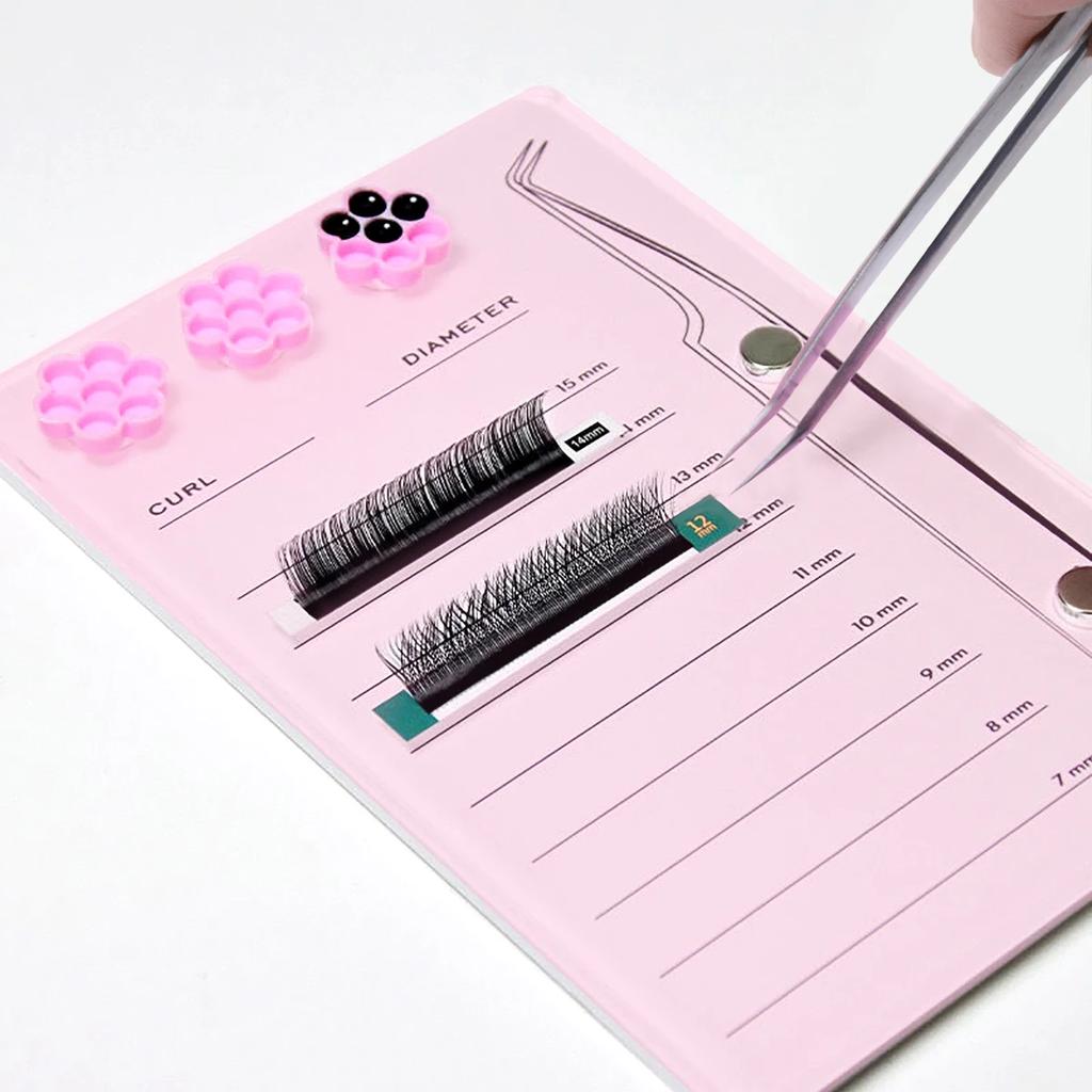 Eyelash Extension Scale Holder Magnetic Acrylic Lash Board With Glue Pallet Cup  False Eyelashes Pad Lash Makeup Tools wholesale