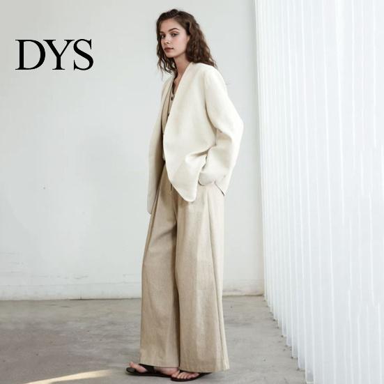 Female Suit Coat Women Collarless Long Sleeve Open Front Jacket Lightweight Solid Color Loose Fit Business Cardigan Office Formal