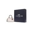 Coach Satchel 18 Logo Zip Closure Smooth Leather Coated Canvas Bowling Bag Shoulder Crossbody Handbag Small Women handbags CV704-SVCAH