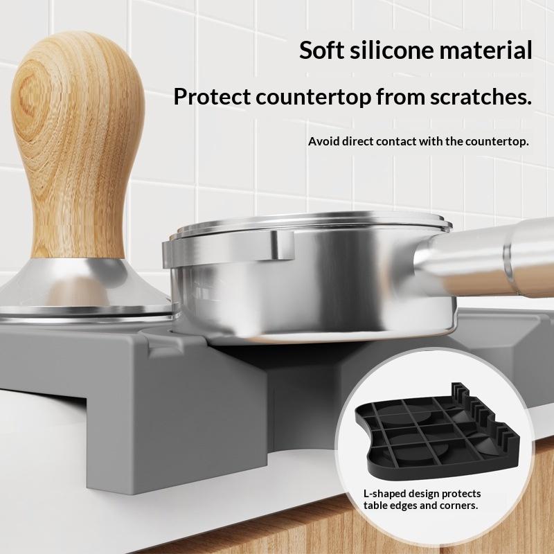 Espresso Coffee Tampers Mat Anti Station Press Tampering Holder Corner Mat Pad Silicone Coffeeware WDT Tools Tamping Barista