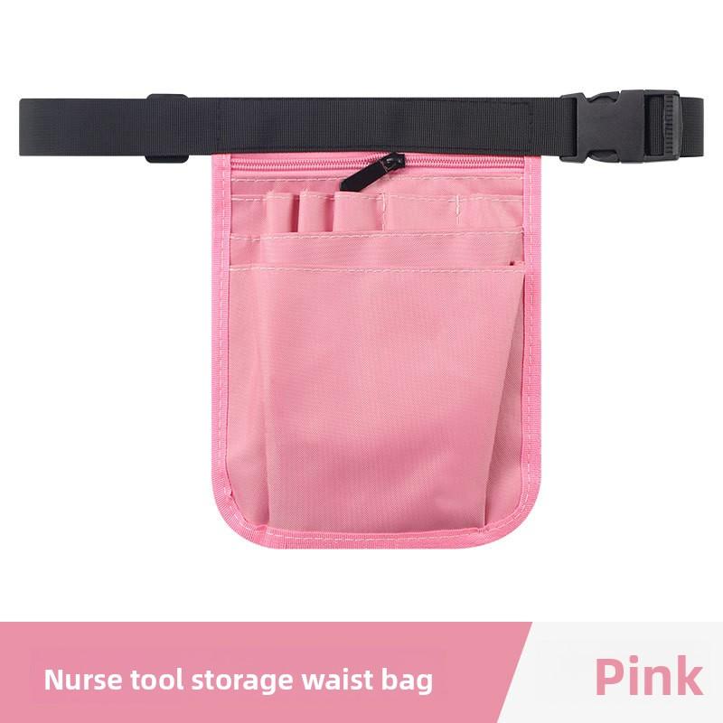 Sac banane pour infirmière Sac de rangement pour outils d'infirmière Sac de rangement pour outils de coiffeur/technicien à la taille rose