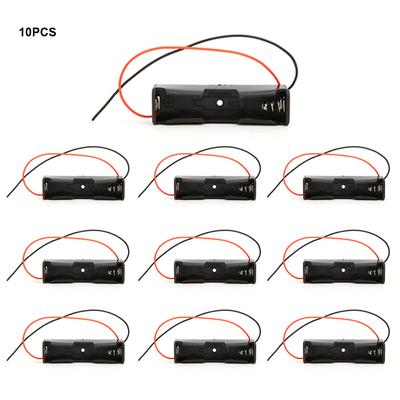 Portabatterie nero a slot singolo da 10 pezzi 18650 con connessione seriale a 2 cavi