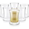 Moodsad isoleeritud Türgi teeklaasid - 6 topeltseinalise klaasist teetassi komplekt (6 oz / 177 ml)