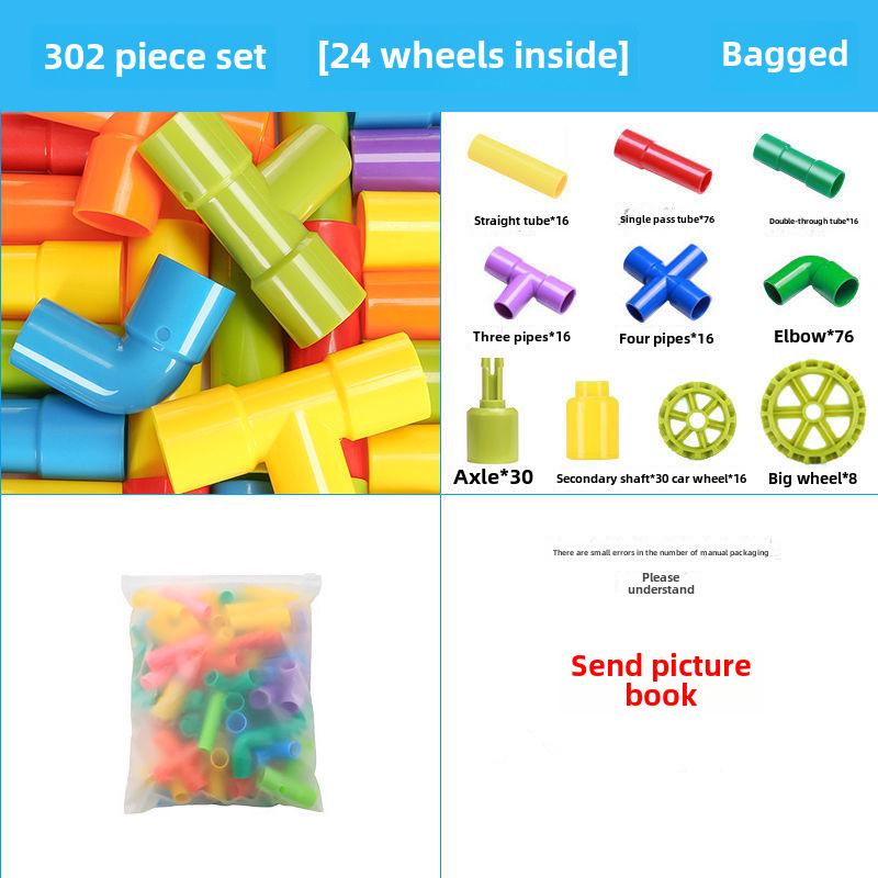 Große Partikel-Pipeline-Bausteine für die pädagogische Entwicklung von Kindern und Puzzlespiele im Kindergarten