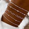 5 Stück/Set Goldfarbe Elegantes Liebesarmband Retro Mehrschichtiges Armband-Set Für Frauen Modeschmuck 2026 Trendiger Schmuck Geschenk