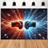 2D Plane 1-piece Boxing Glove Collision Photography Background Suitable for Birthdays Cake Tables