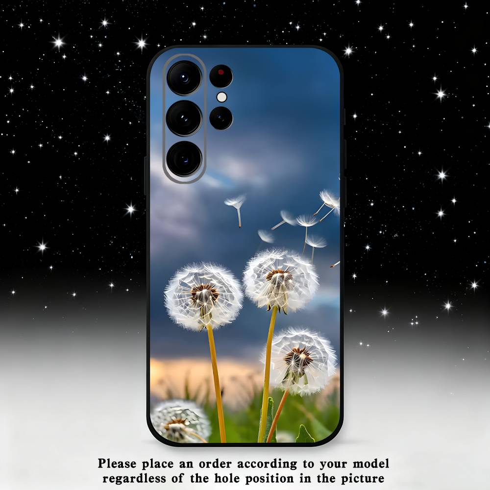 Dandelion Art Phone Case For Samsung S25,S24,S21,S22,S23,S30,Ultra,S20,Plus,Fe,Lite,Note,10,9,5G Black Cover
