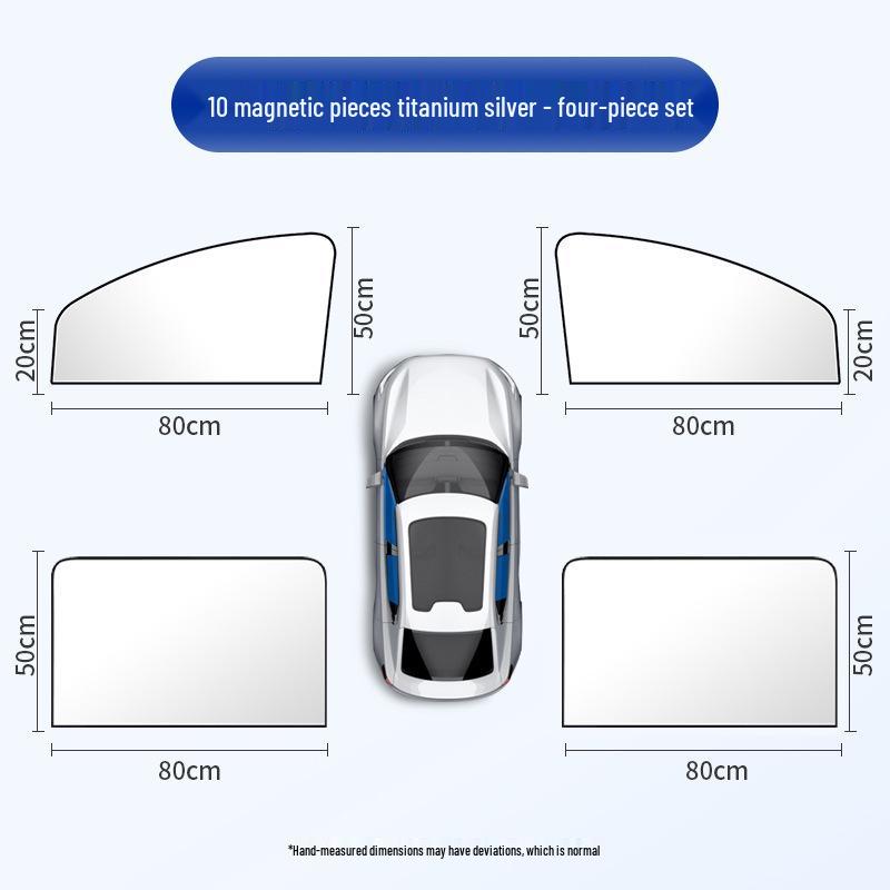 Parasol Magnético para Coche Plata Titanio - Protección Solar de Verano y Protección Total contra la Luz.
