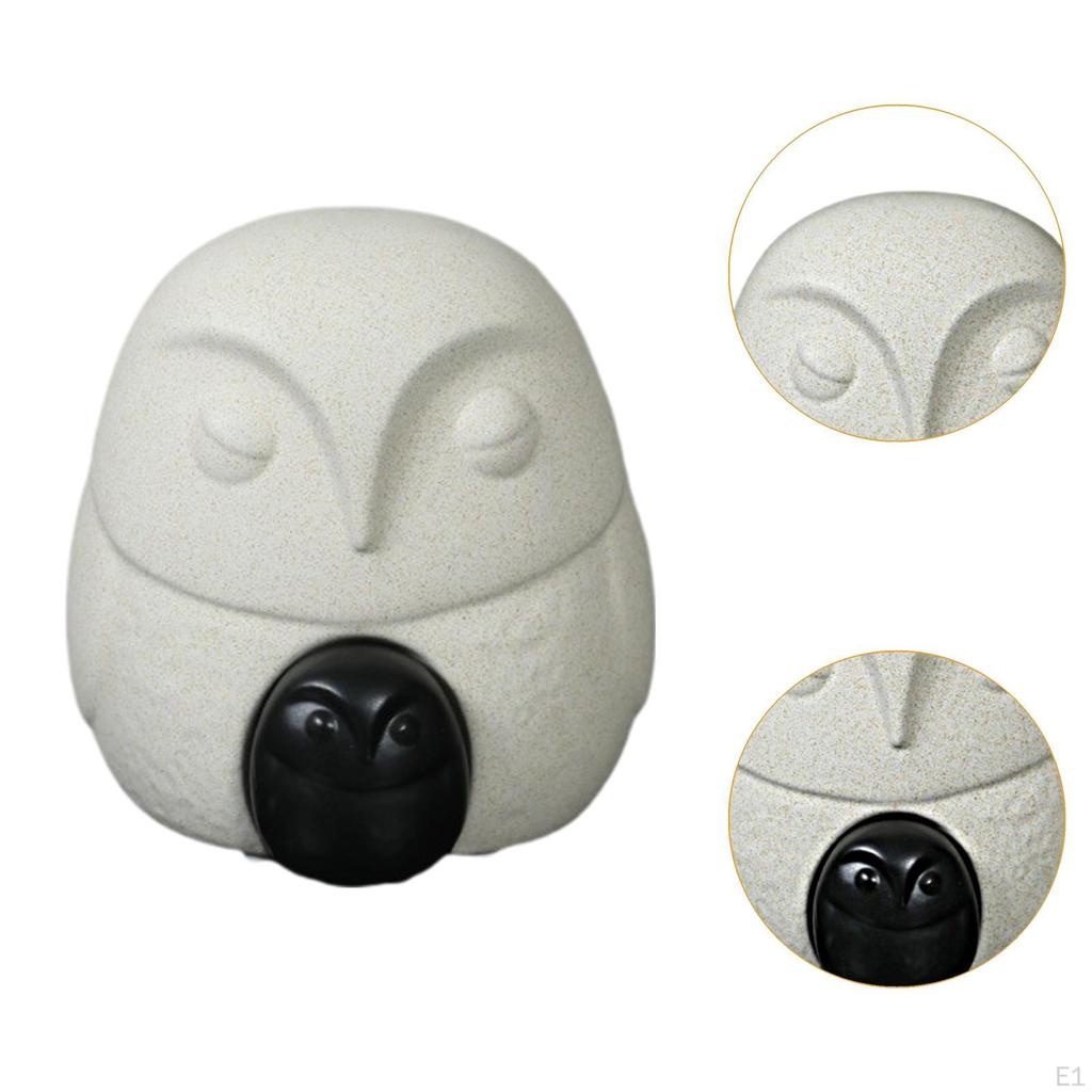 2 Stück Eulen-Skulptur Keramikfigur Einfache nordische Schreibtischdekoration Statue für Büro