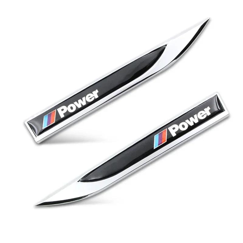 Pour BMW M 2pcs Mode Style de Voiture Acier Inoxydable Lame de Voiture Autocollant Imperméable pour Carrosserie de Voiture Pour Bmw x1 x3 x5 x6 f10 f20 f30 e36 e39