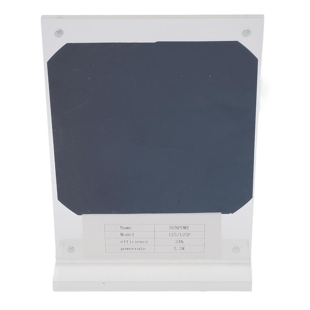Solar Panel, 3.3W Monocrystalline Silicon Acrylic Portable Solar Panel with 24 High Conversion Efficiency, for Home School Tching
