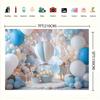 Sfondo per battesimi e feste di compleanno - design con mongolfiera e orsacchiotto accessori multifunzionali per photo booth