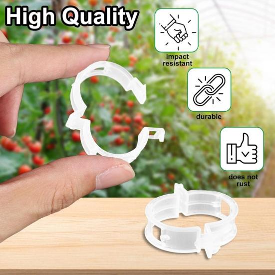 50Pcs Plastic Plant Support Clips Reusable Garden Climbing Plants Securing Vegetable Stems Tomato Grape Vine Fixing Trellis Clips